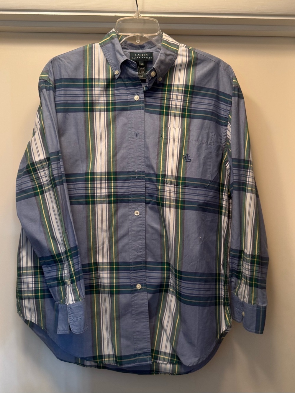 Women’s Polo by Ralph Lauren Blue & Green Plaid Button-Down Shirt